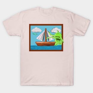 Simpsons Sailboat Painting w/ HG Blob & PlanEx Ship T-Shirt